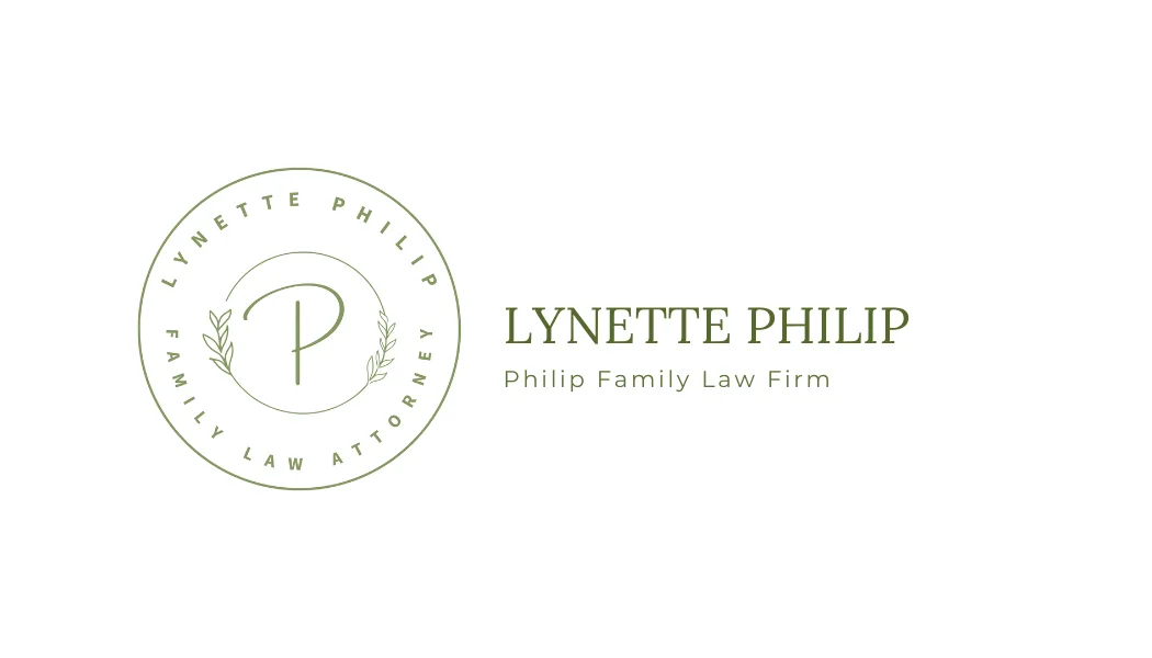 Lynette Philip Family Law Firm logo in gold with circular LP monogram