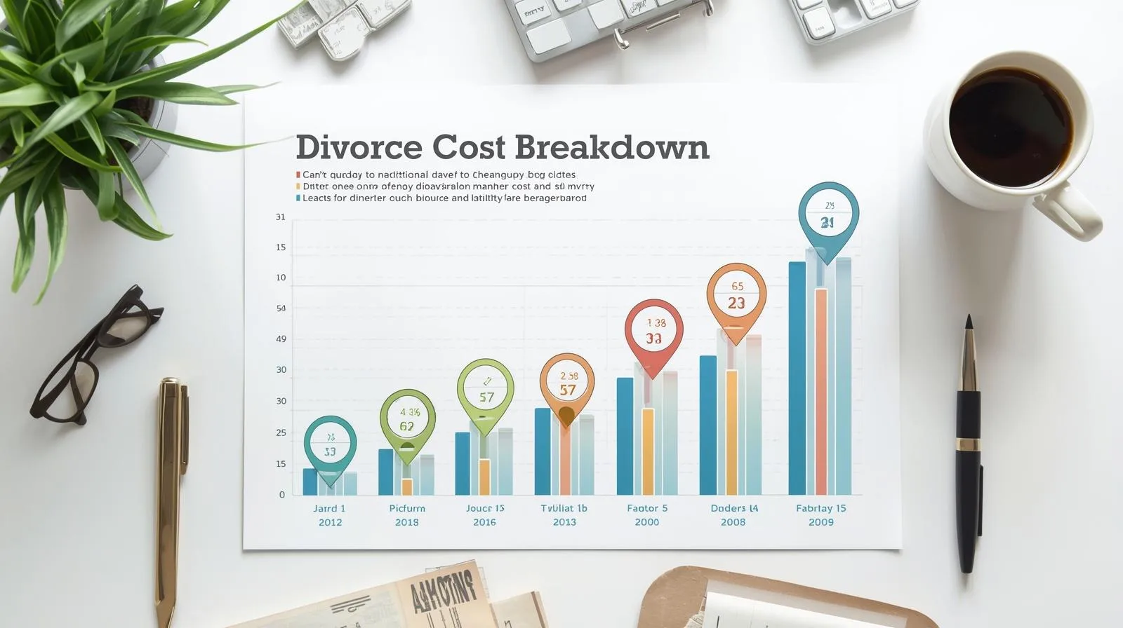 divorce cost in Texas breakdown chart showing legal fees and expenses