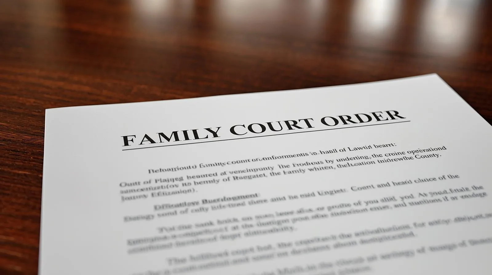 family court order document for legal modifications