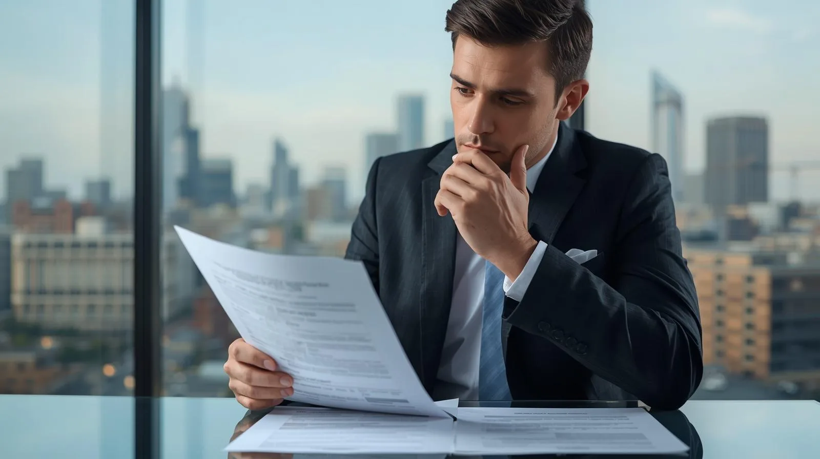 man reviewing divorce papers in divorce no response Texas case