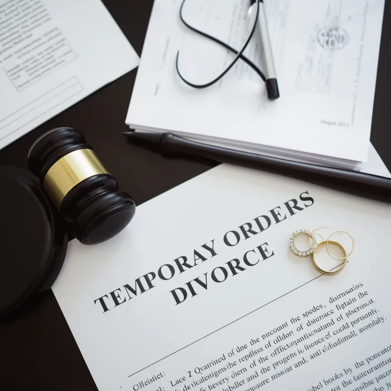 Temporary orders Texas divorce legal documents and court paperwork